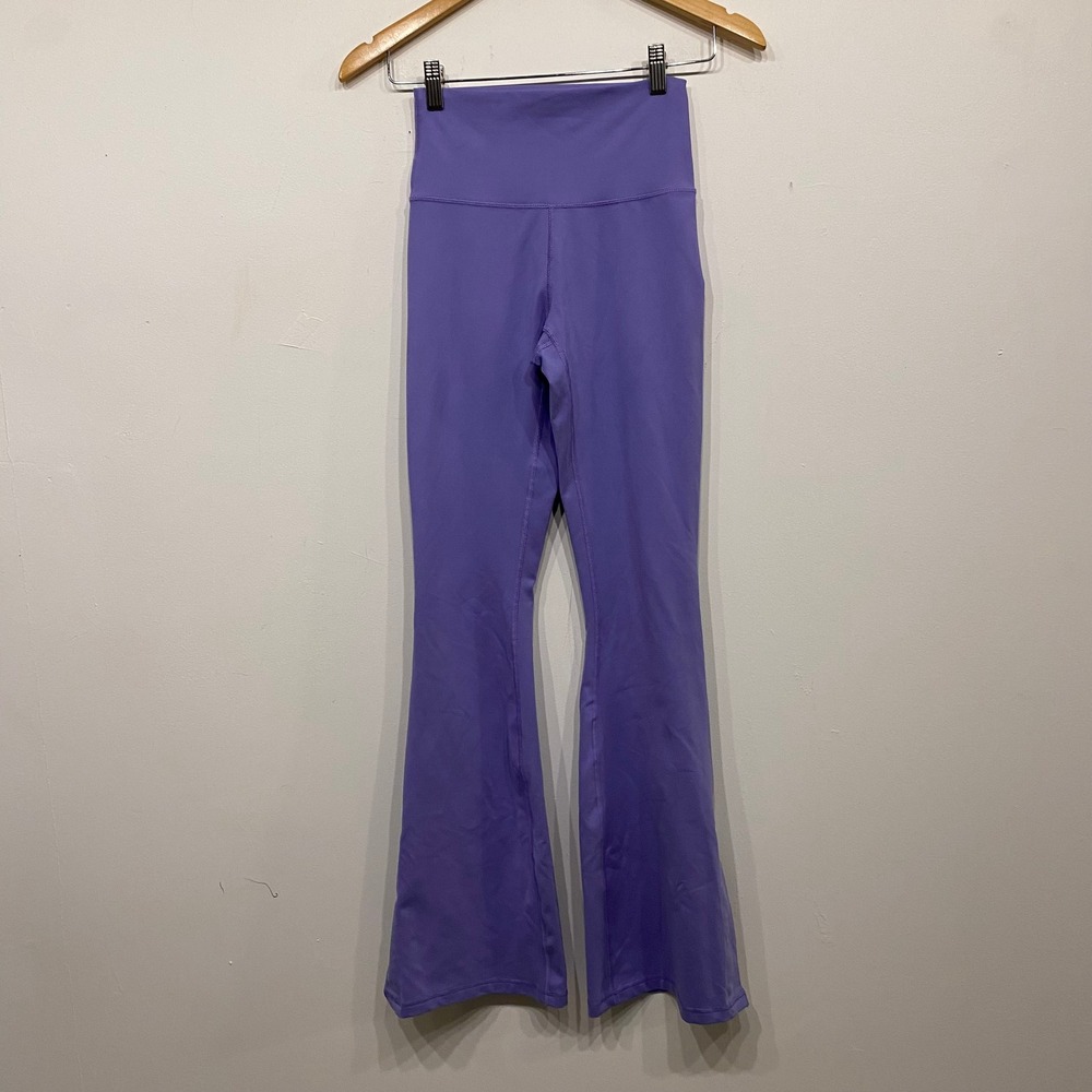 Aerie The Hugger Bootcut Leggings Purple High Rise Side Slit Small